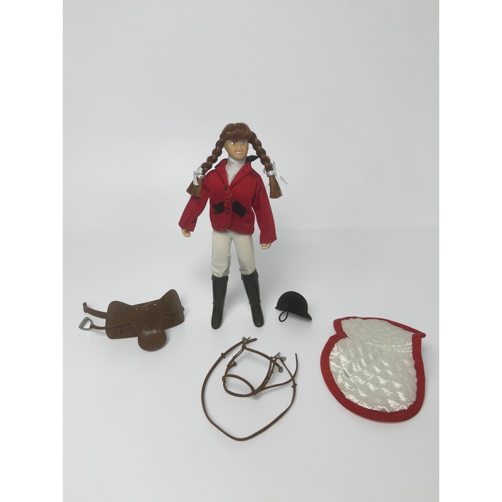 Breyer‎ Horse Rider Doll 2002 Red Jacket Equestrian Figure with Saddle and Tack